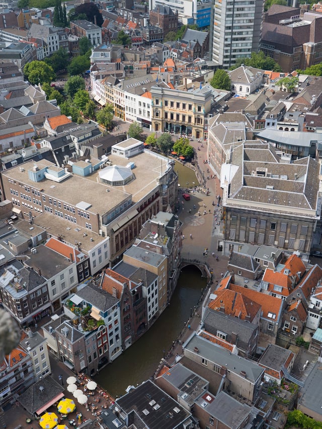 View on the Oudegracht from the Dom Tower