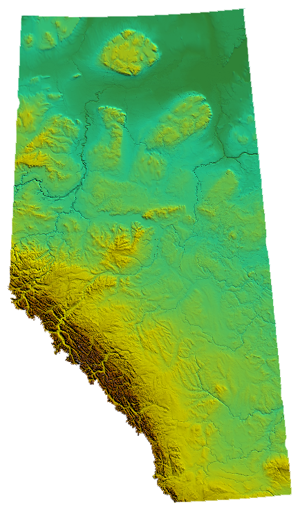 Topographic map of Alberta