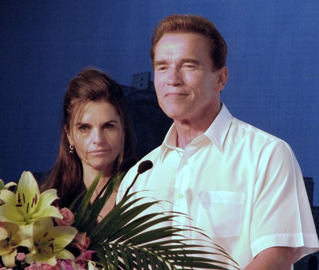 Schwarzenegger with then-wife Maria Shriver at the 2007 Special Olympics in Shanghai