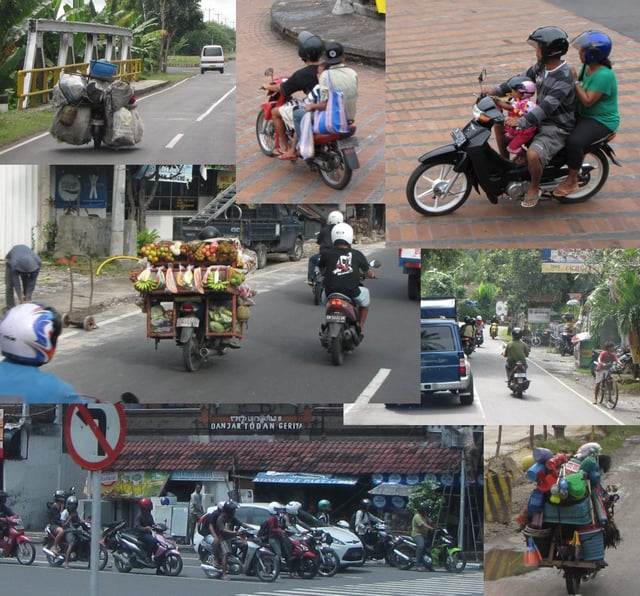 One of the major forms of transport in Bali is the scooter.