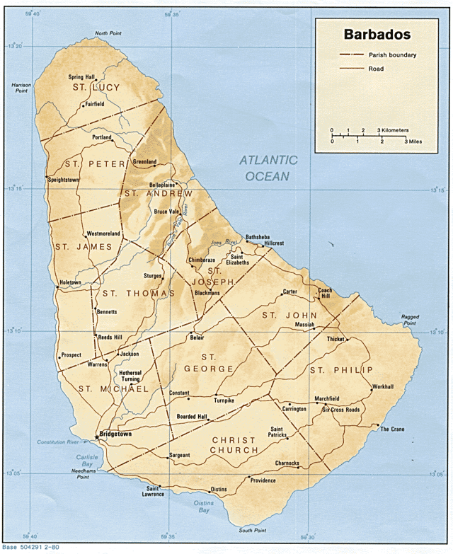 A map of Barbados