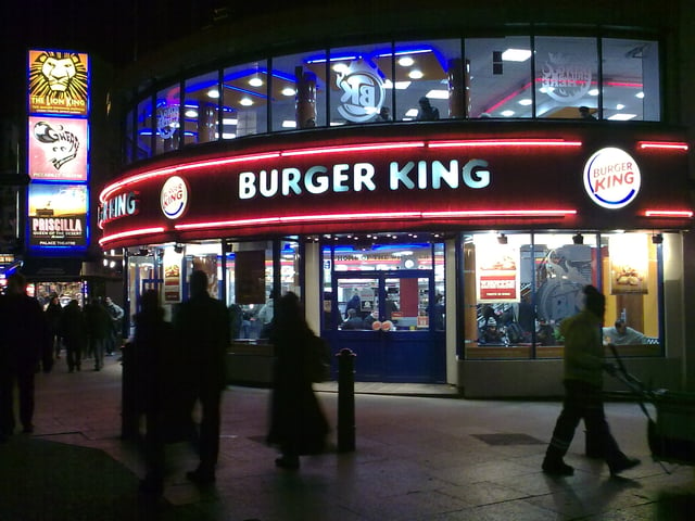 Burger King restaurant in Leicester Square, London, England