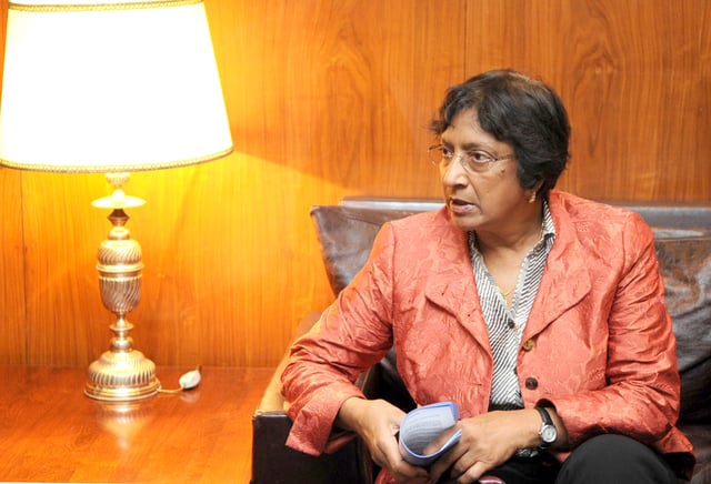 Navanethem Pillay, an Indian South African descent who served as the U.N High Commissioner for Human Rights.