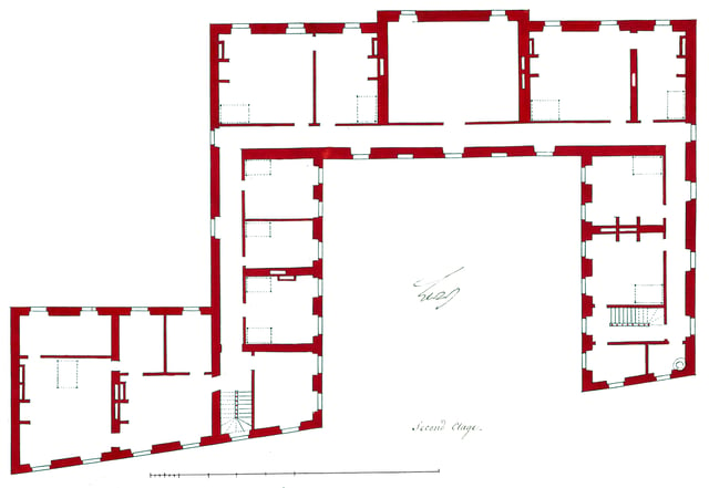 Plan of the second floor (attic storey) of the Hôtel de Brionne in Paris – 1734.