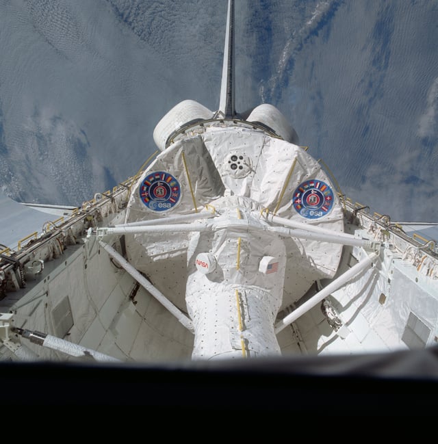 Spacelab in orbit on STS-9