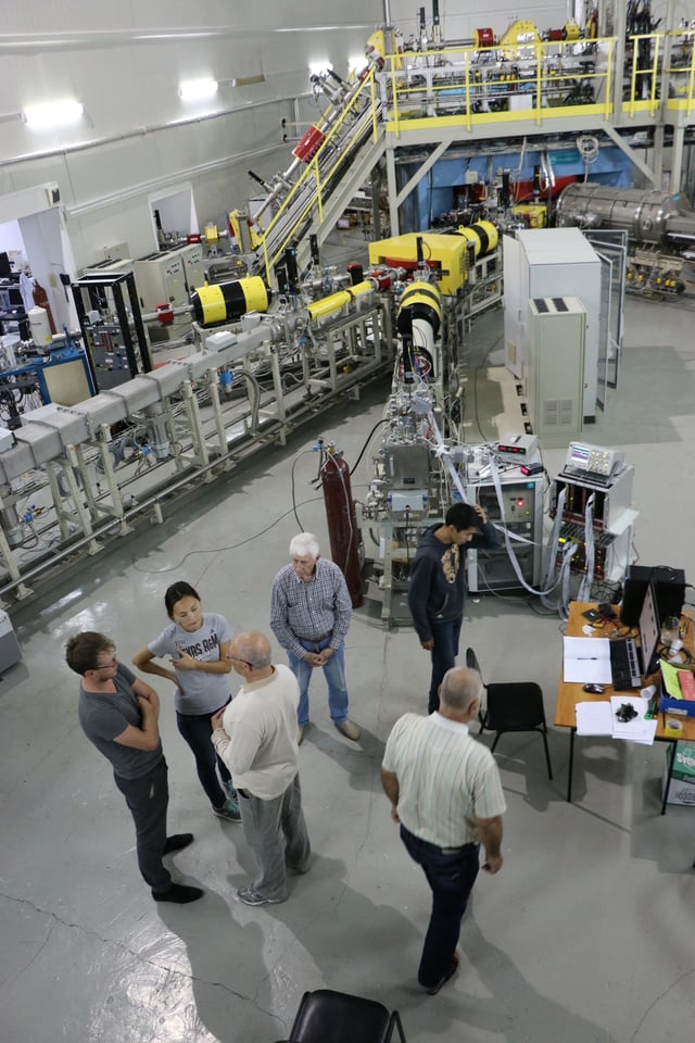 Group of Kazakhstan physicists in collaboration with Uzbek researchers working at the ion accelerator DC-60