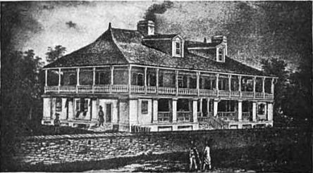 The home of Auguste Chouteau in St. Louis. Chouteau and Pierre Laclède founded St. Louis in 1764.