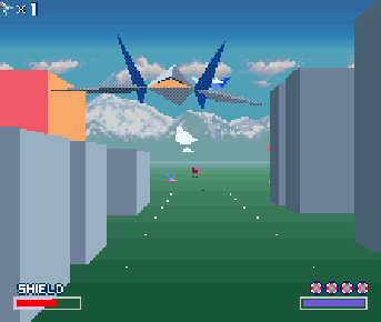 Star Fox, the first game to utilize the Super FX chip, as shown with the polygonal models that compose a large portion of the game's graphics