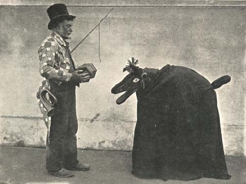 Practitioners of hoodening, a folk custom found in Kent, southeastern England, in 1909
