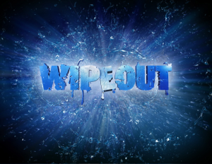 Wipeout title card used from 2008-2010. The logo can still be seen around the course.