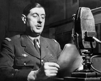 General de Gaulle speaking on BBC Radio during the war