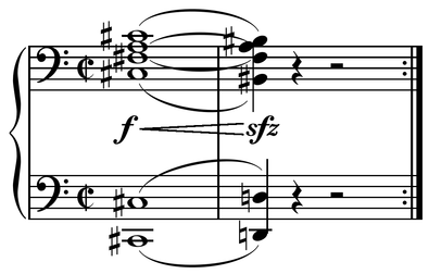 Two note opening motive from Jean Sibelius's Finlandia. Play