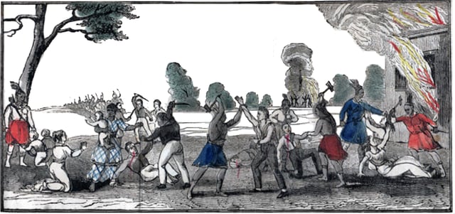 A contemporaneous depiction of the New River Massacre in 1836