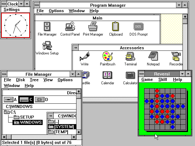 Windows 3.0, released in 1990