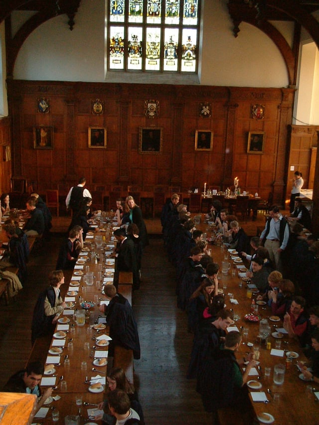 Communal dinner at Gonville and Caius College