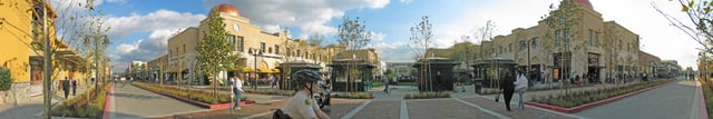 Panorama of the "Town Square" at Victoria Gardens in Rancho Cucamonga