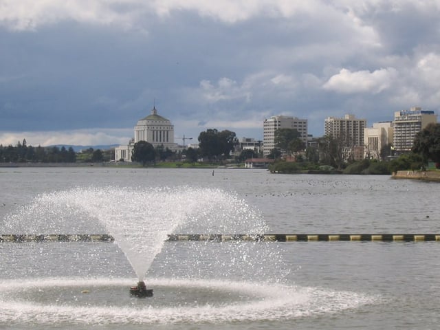 View of Lake Merritt looking southwest from the northeastern tip of the lake