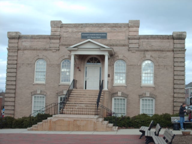 Raleigh Charter High School main entrance
