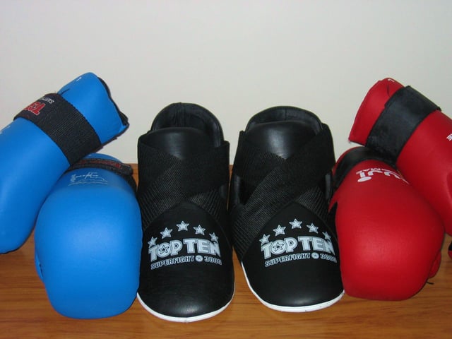 Common styles of ITF point sparring equipment