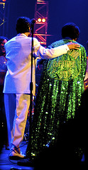 Brown and MC Danny Ray during cape routine, BBC Electric Proms '06 concert