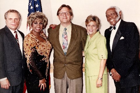 Dexter Lehtinen, Celia Cruz, Alonso R. del Portillo, Rep. Ros-Lehtinen, and Pedro Knight in May 1992