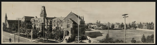 St. Vincent's College, facing east over Grand Ave. near LATTC, 1905.