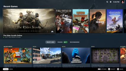 When connecting one's computer to a television, Steam's "Big Picture" mode "turns" the computer into a console navigable with both a controller and mouse.