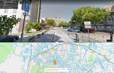 A split view screenshot of Google Maps.