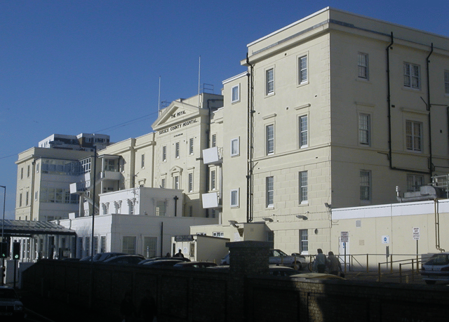 The main building of the Royal Sussex County Hospital