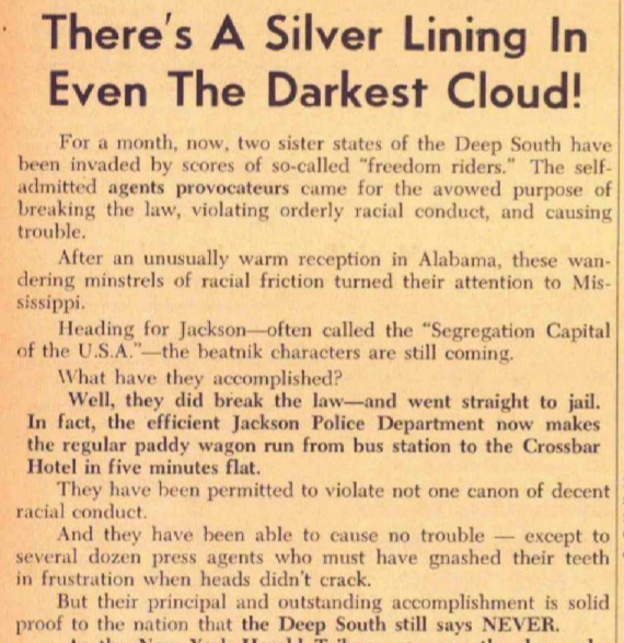 Clipping from Citizens' Council newspaper, June 1961