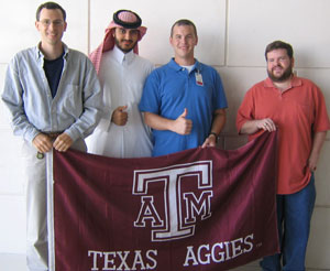 Two professors, a graduate, and an undergraduate student at the TAMUQ branch campus