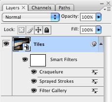 Smart Objects display filters without altering the original image (here on Mac OS X)