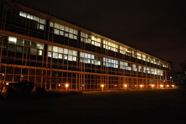 The Modern Records Centre at night