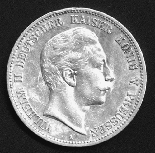 Silver 5-mark coin of Wilhelm II