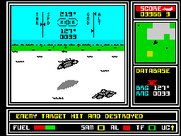 In-game screen from the ZX Spectrum version of the game