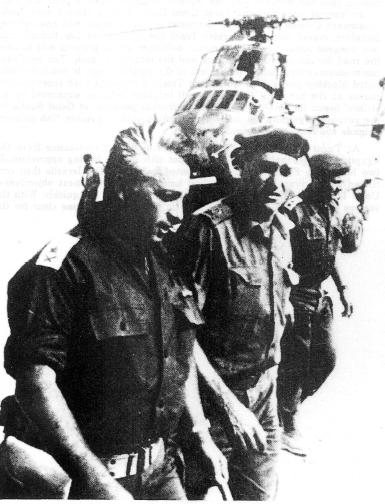 Major-Gen. Ariel Sharon (left), during the Battle of Abu-Ageila, June 1967