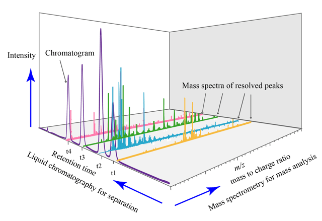 LC-MS Spectrum of each resolved peak