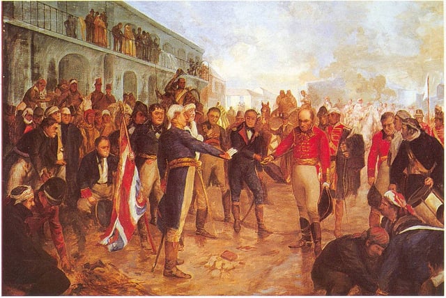 British invasions of the Río de la Plata. Beresford surrenders to Santiago de Liniers (1806).