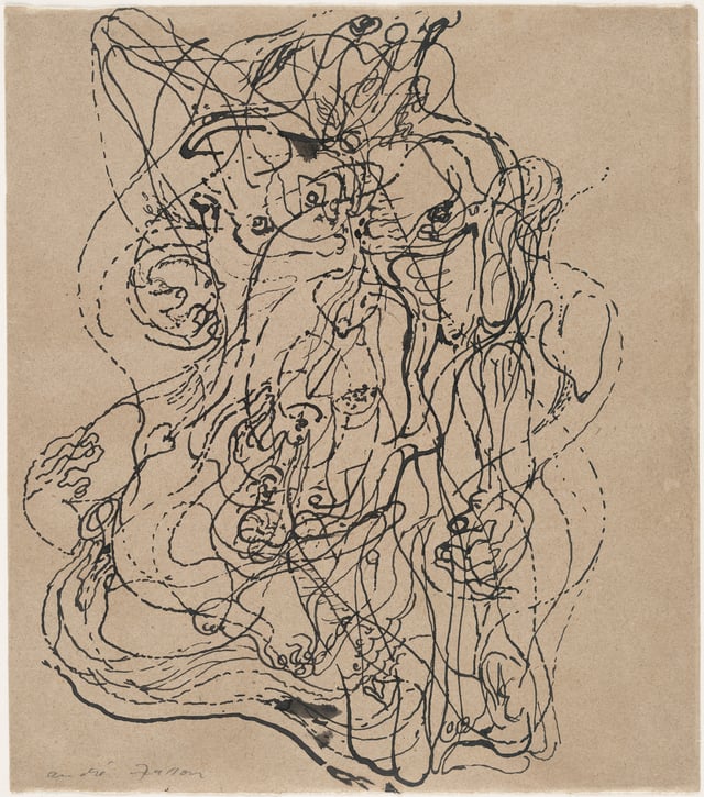 André Masson. Automatic Drawing. 1924. Ink on paper, 23.5 x 20.6 cm. Museum of Modern Art, New York.