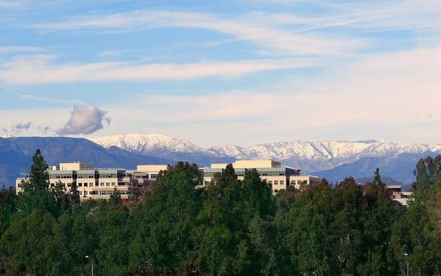 A view of the Topatopa Mountains and Amgen.