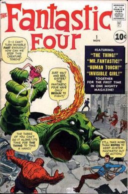 The Fantastic Four #1 (Nov. 1961). Cover art by Jack Kirby (penciler) and unconfirmed inker.