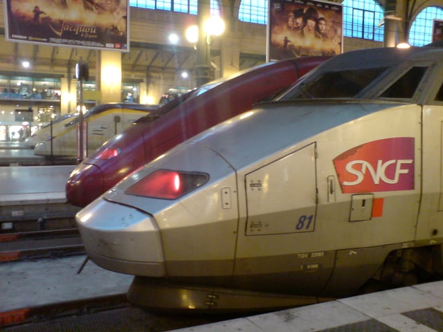 Eurostar, Thalys and TGV PSE No 81 at Paris Gare du Nord