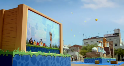 A screenshot from the T-Mobile advertisement. The advertisement was shown in Spain by Cosmote.