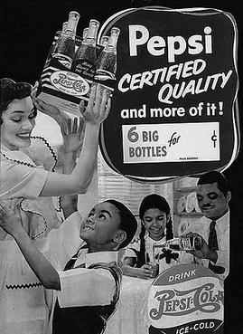 A 1940s advertisement specifically targeting African Americans, an untapped niche market that was largely ignored by white-owned manufacturers in the U.S. A young Ron Brown is the boy reaching for a bottle.