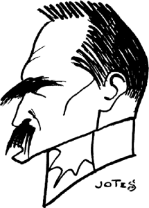 Contemporary caricature of Józef Piłsudski by Jerzy Szwajcer