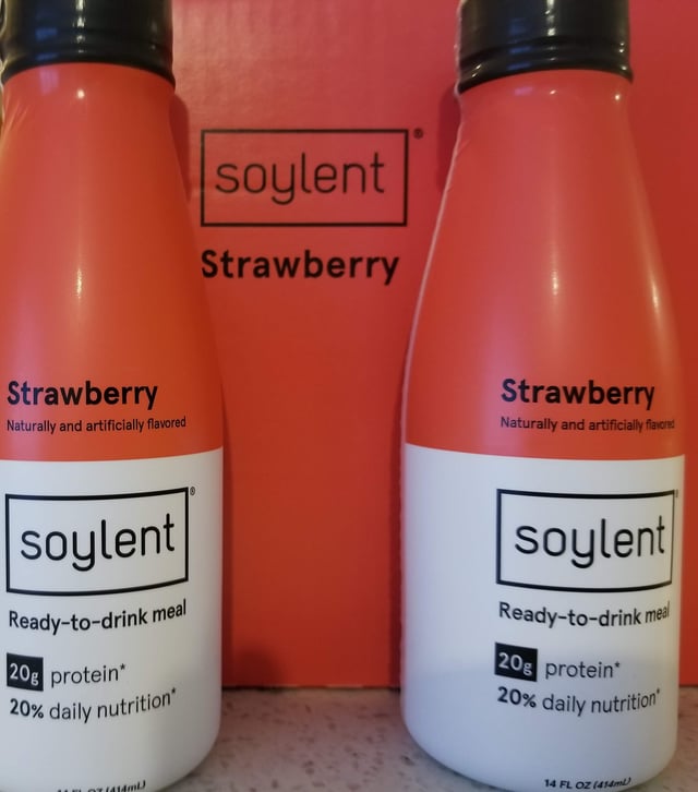 Soylent Strawberry bottles