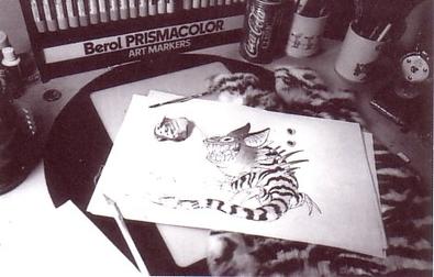 A 1985 concept sketch of Stitch by the character's creator, Chris Sanders