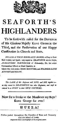 Recruiting poster, 1780s