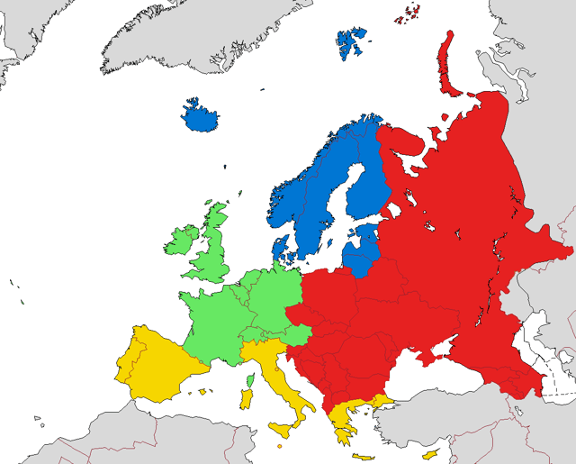 European sub-regions according to Eurovoc  "Central and Eastern Europe"