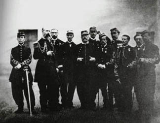 Bazaine and his staff officers including Colonel Willette and his nephews Capt Adolphe Bazaine-Hayter and Lt George Bazaine-Hayter in 1870